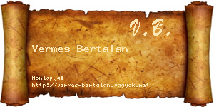 Vermes Bertalan névjegykártya